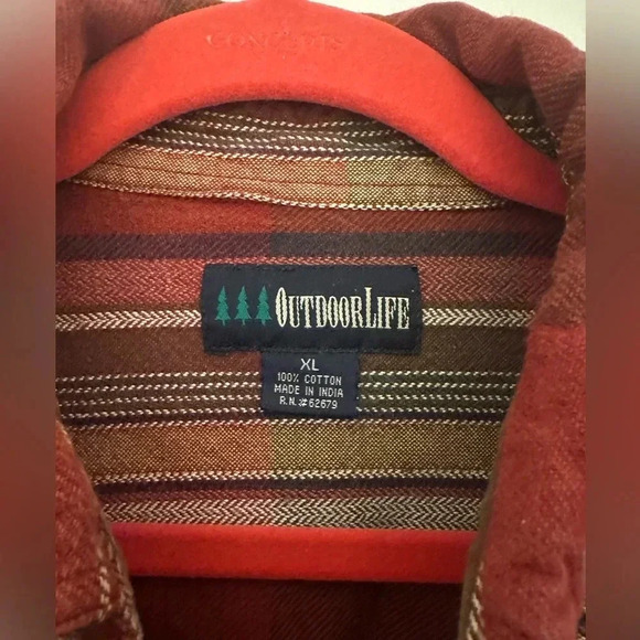 Outdoor Life Shirt Men's Extra Large XL Red Southwest Baja Flannel Shacket - Picture 4 of 4